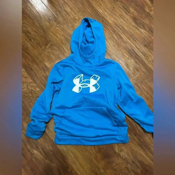 Under Armour Boy’s Hoodie Size Large Royal Blue With Logo School Fall - Picture 1 of 7